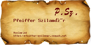 Pfeiffer Szilamér névjegykártya